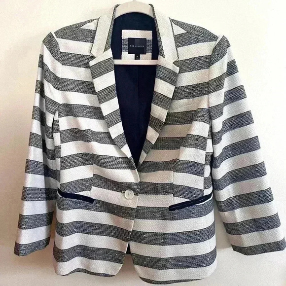 The Limited Textured Cream & Navy Blazer - Picture 1 of 8